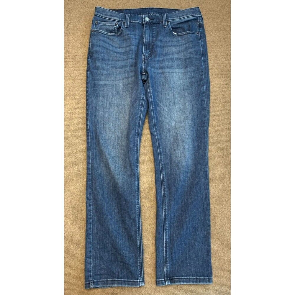 Levis 541 Jeans Mens 34x34 Athletic Fit Straight Whiskered Dark Wash Denim